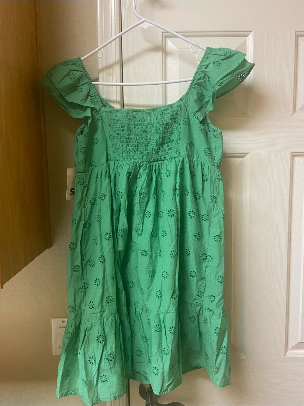SO Green Eyelet Ruffle-Trim Casual Dress - Picture 2 of 2